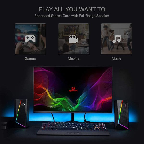 Redragon GS520 Anvil RGB Desktop Speakers 2.0 - Image 2