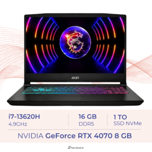 MSI Katana 15 B13V i7-13620H / RTX 4070 / 16 Go DDR5 / 1 TB SSD / 15” FHD+ 144 Hz / Windows 10 pro